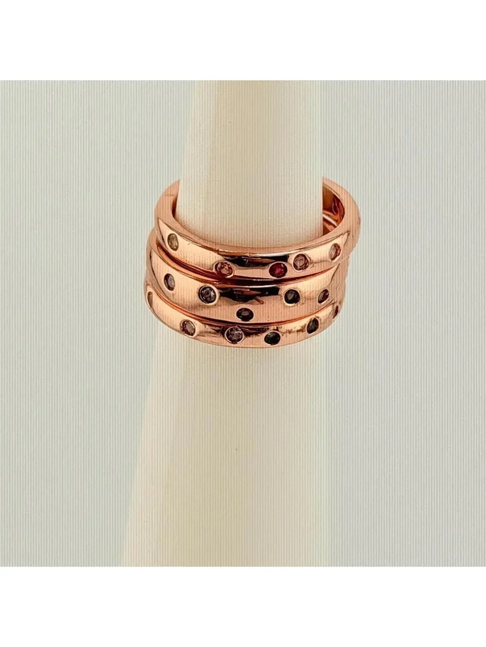 Bomb Party MHA Mental Health Awareness 3x 360 Bands Ring Sz 8 on Rose Gold